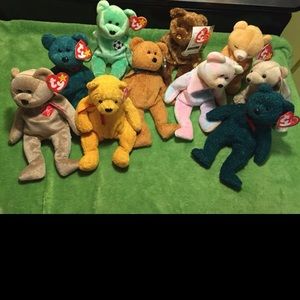 Ty beanie babies bear bundle lot of 10 bears